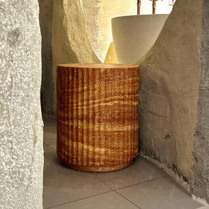 Japandi Style Stone-look End Table