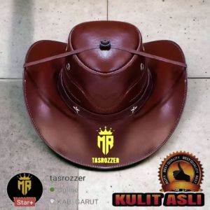 Topi koboy kulit super GARUT pria dewasa berkualitas