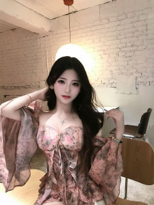 Áo Sơ Mi Nữ Tay Bồng Voan Họa Tiết Hoa Kiểu Pháp Không Đều Eo Thon Gọn Chất Liệu Polyester Mùa Thu 2025 Thiết Kế Độc Đáo