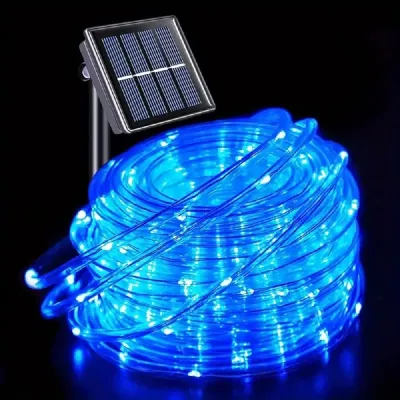 Outdoor Solar Tube Rope Led Light Garden Christmas Decoration Fairy String Light 32m/22M/12M/7M Outdoor Wedding Party Led Lamp