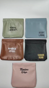 Free Name Personalized Mini Multi-Purpose Pouch Leather Make-up Pouch Coin Purse Shrapnel Lock