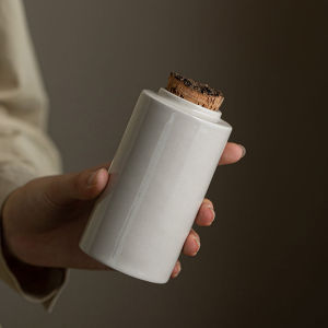 Premium Ceramics Tea Canister with Cork Stopper for Storage High End Moisture Proof Gongfu Tea Accessories Yunnan Wok Brand