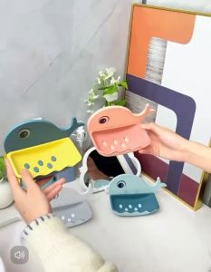 Wall-Mounted Punch-Free Whale Design Soap Case: Compact Storage & Durable Dispenser