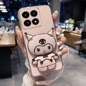 Xiaomi 14T pro Soft Silicone Case Full Cover Protection with Stand Cute Cartoon Design Womens Special High End Feel Mirror Included