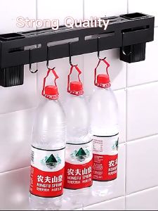 Nail Free Multi-Functional Storage Rack with Hooks Kitchen Organizer Household Rak Pisau Dapur