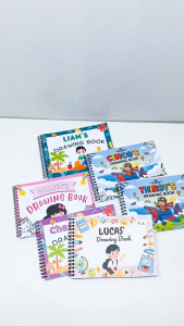 Personalized Drawing Book for Kids A5/A4 | Custom Name Notebook | 100+ Cute Designs | Birthday Gift