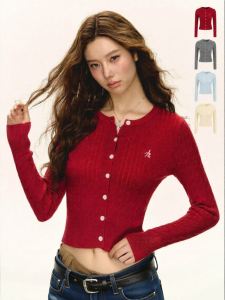 Ariseism | Vintage Red Short Slim Fit Knitwear