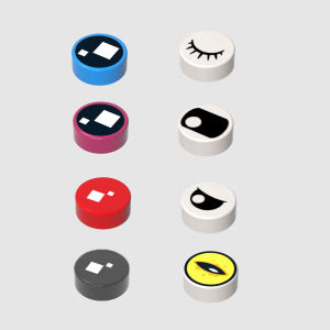 ตัวต่อกระเบื้องทรงกลม 1x1 มม. ลายตา จำนวน 50 ชิ้น รุ่น 98138pr0060 98138pr0026 ตัวต่ออเนกประสงค์ วัสดุพิมพ์ลาย สำหรับประกอบเอง DIY ตัวต่อจิ๊กซอว์ขนาดเล็ก