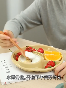 1PC Microwave Safe Healthy Breakfast Plate Divider Lunch Plate Portable Barbecue Picnic Fruit Tray