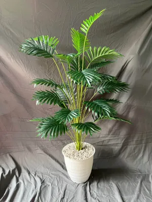 Pohon palem latex artificial cabang 24daun jumbo latex + pot pirus/ palem sudut / pakis sudut / palm artificial /palm sudut ruangan pojok