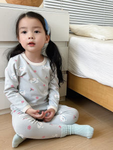 Girls Thermal Cotton Underwear Set Baby Girls Pure Cotton Warm Sleepwear A-Class Childrens Innerwear Autumn Winter Clothes
