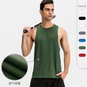 Luoke sport shirt Mens loose fitting sports vest fitness running basketball training sleeveless camisole breathable and quick drying top badminton t shirt