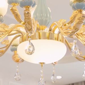 Ceiling Lights โคมระย้า Citrine โคมไฟคริสตัล โคมไฟห้องนั่งเล่น สไตล์ยุโรป โคมไฟเพดานร้านอาหาร