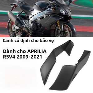 Aprilia RSV4 2009-2021 ABS Bộ Cánh Phụ Khí Động Học Fairing Kit Màu Đen Cánh Cố Định Spoiler Bộ Phận Làm Lệch Hướng Xe Máy Tương Thích Với RSV4