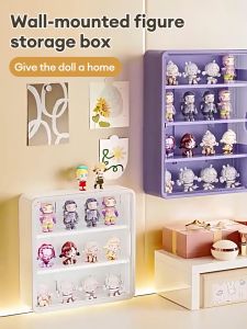 SALVO Wall-Mounted Dust-Proof Display Case for Collectible Figures Multi-layer Storage Box Cabinet Anime Figure Display Case Rack