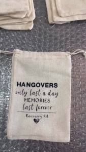 5/10/20pcs Hangover Kit Recovery Kit Thin Cotton Drawstring Single Party Bride Gift Party Wedding Birthday Gift Bag