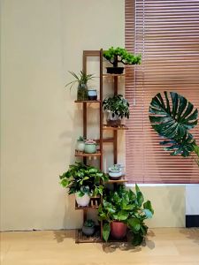 Bamboo Plant Rack Rak Pasu Bunga 5/6/7 Layers Plant Shelf Flower Pot Rack Potted Plant Stand Shelf Balcony Flower Stand 花架