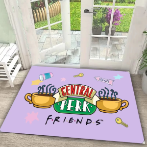 Tấm Thảm Trải Sàn VIKAMA Friends Central Perk Chào Mừng Bạn Đến Với Thảm Trải Sàn Bằng Polyester Phong Cách Hiện Đại Chống Trượt Để Trang Trí Nhà Cửa Dễ Dàng Làm Sạch Hiên Nhà Ngoài Trời