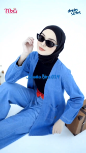 Nibras - Celana Denim Perempuan Kerja Kuliah Jalanku Biru 014