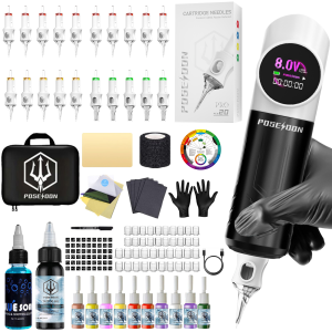 Bộ Dụng Cụ Xăm Hình POSEIDON V6 Với Nguồn Điện Không Dây - Bộ Máy Trang Điểm Vĩnh Viễn Bằng Bút Xăm Panda Dành Cho Nghệ Sĩ