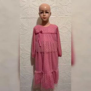 Pakaian Muslim Anak Perempuan Model Terbaru/Maxi Emi Kids 3-12 Tahun/MattTille Onde Mix Furing Hyget