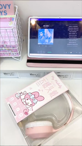 Sanrio Bluetooth Headphone Wireless Headsets Anime Cartoon Stereo Kuromi Headset Earphone With Mic Fashion Hottie Gifts