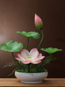 ชุดดอกบัวประดับตกแต่งบ้านสไตล์จีนใหม่ ดอกไม้เทียม จิวเวลรี่ตกแต่ง ชุดดอกไม้ ชุดดอกไม้ประดับบ้าน ชุดดอกไม้ประดับบ้าน