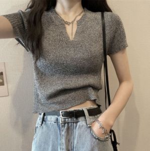 TOFASHIONS 2024 Knitwear for Women Korean Style Sweater Coat Printed Loose Fashion Soft Comfortable Knitting V neck Sweater Women