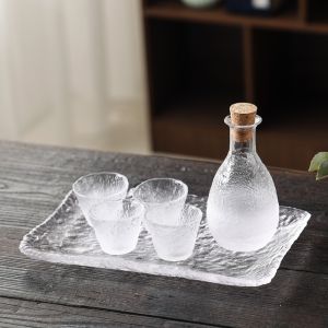 Thickened Handmade Cloud Mist Sake Wine Set Household Spirit Glass Japanese Liquor Divider Tass Glass Wine-Warmer