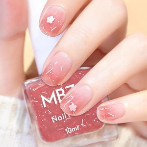 MBZB Water-Based Nail Polish Sakura Fairy White Enhancing Nail Oil Easy to Peel No Baking Required for Autumn Winter
