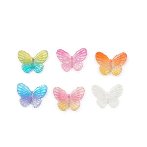4pcs Beauty Colorful Acrylic Butterfly Charm Pendant For DIY Earring Necklace Jewelry Findings Making