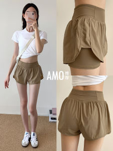 AMO Recommended High Waist Slimming Fitness Yoga Pants Womens Loose Casual Shorts Side Waist Pockets Breathable Running Trousers