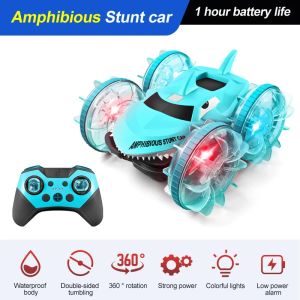 Drift Rc Car Shark Amphibious Cars Water Toy Watch Gesture Sensing Stunt Vehicle Radio Control Off Road Buggy Truck Toys Boys