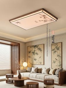 DGY | Elegant and Chinese Style Black Walnut Wooden Ceiling Light