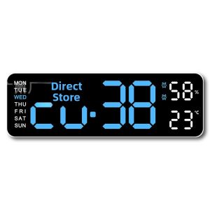 13-Inch Large Screen LED Clock Alarm Clock Nordic Digital Wall Clock Living Room USB Powered Home Decorative Clocks