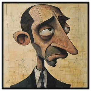 Tranh biếm họa chân dung chất liệu sơn dầu.Tranh treo tườngdán tường trang trí nội thất.CGI-1293