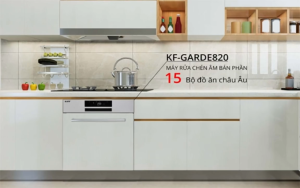 Máy rửa bát bán âm Kaff KF-GARDE820 SEMI dung tích 15 bộ châu âu mặt inox sang trọnghiện đại
