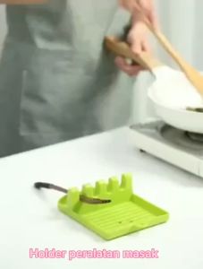 Tatakan Holder Spatula Tutup Panci Tetap Berdiri Peralatan Masak -  - Anti Berantakan - BPA FREE Tahan Panas