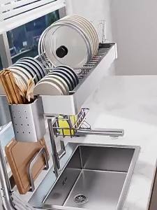 GUANGMANZHI | Adjustable Multi-functional Drain Dish Rack 304 Stainless Steel