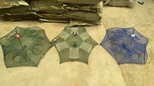 6/8/16 Holes Automatic Fishing Net Foldable Fishing BaitTrap Shrimp Cage Portable Trap Cast Dip Cage Crayfish Minnow Crab Baits Cast Fishing Network 8 Holes