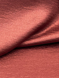 Vải Lụa Satin Vải Lanh Pha Trộn Màu Đỏ Gỉ Sáng Bóng Đàn Hồi Cho Áo Khoác Gió Và Váy Mùa Xuân Thủ Công