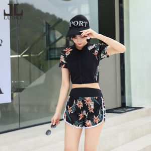 Luoke swimwear women New Hot Spring Swimsuit Womens Conservative Split Small Chest Gather Fashion Skirt Swimsuit Shows Slim High Waist