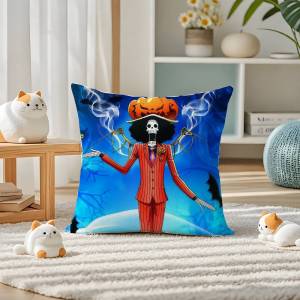Bandai | One Piece Monkey D Luffy Anime Plush Pillow Cover Soft Short Plush Cushion Cover For Sofa Bedroom Home Decor Gift Decoration