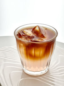 Cosmos Italian Style Coffee Simple Stripe Glass Cup American Latte Cup Dirty Australian White Cup Retro Coffee Shop