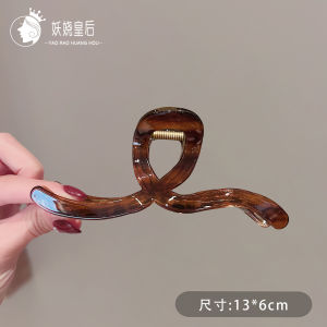 Large Wave Pattern Hair Claw Clip Womens Stylish Shark Clamp Hair Accessory Multi-Functional Fixed Styling Decoration