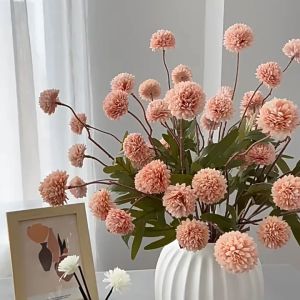 Bunga Pompom Artificial Tangkai Panjang/Bunga Hias/Bunga Dekorasi Ruangan/Bouquet Pompom (NK-232)