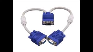 Cáp chia VGA 1 cổng ra 2 cổng (Trắng - Xanh)