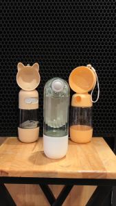 3 in 1 Outdoor Handy Cup Pet Feeding Bottle Pet Travel Water Bottle-Foldable Cup