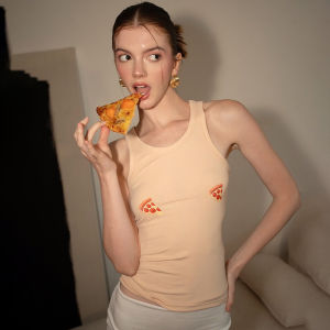 Pure Desire Style Slim Fit Printed Suspenders Đồ Lót Nữ Mùa Hè 2025 Đồ Lót Ren Cổ Chữ V Không Dây Chất Liệu Polyester