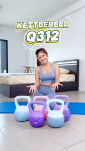 (2KG)-BG Tạ Bình Vôi Kettlebell Tạ Quai Xách 2KG PVC Lõi Cát Sắt Tập Mông Đùi Q312